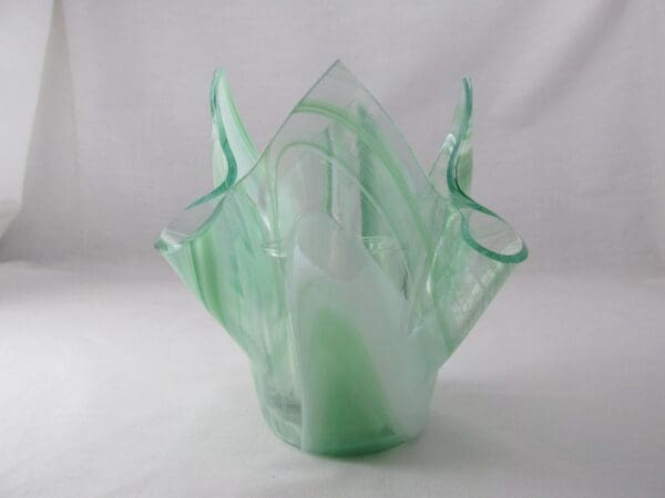 Dk Green & White Baroque Tall Votive Holder - Image 2