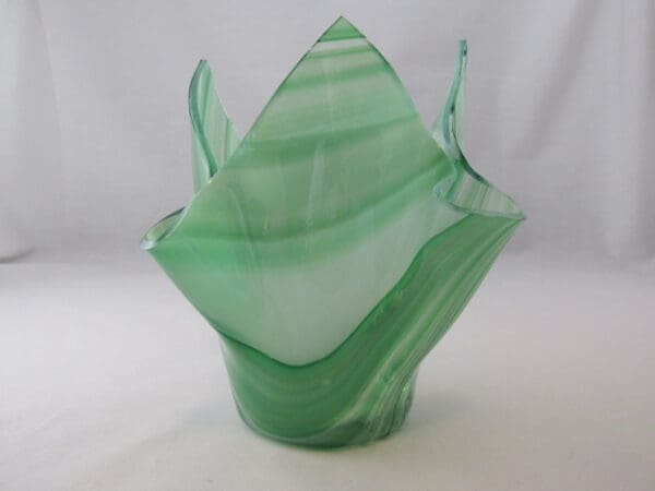 Dk Green & White Baroque Tall Votive Holder - Image 4