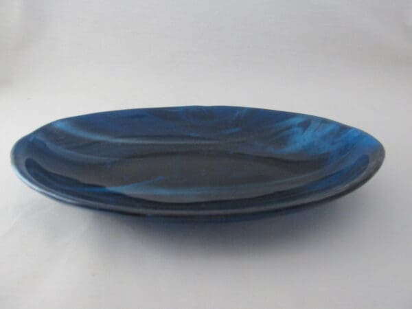 Copper Blue & White Streaky Oval Serving Dish - Image 4