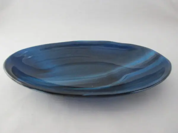 Copper Blue & White Streaky Oval Serving Dish - Image 4