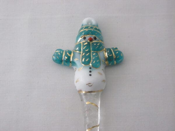 Large Snowman Ornament- Lt Aquamarine Blue