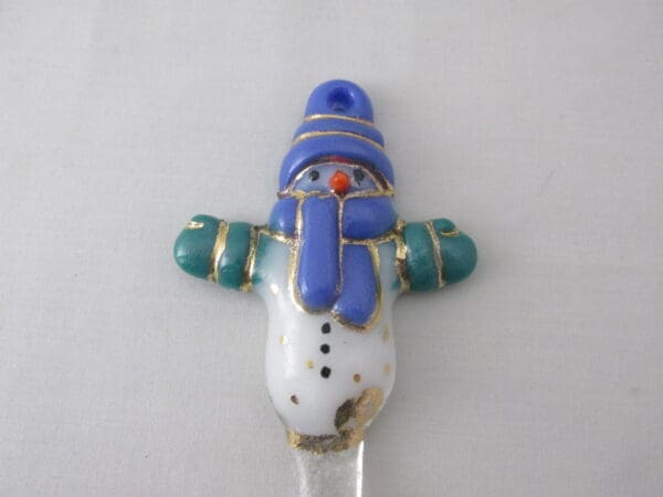 Large Snowman Ornament- Cobalt Blue/Teal