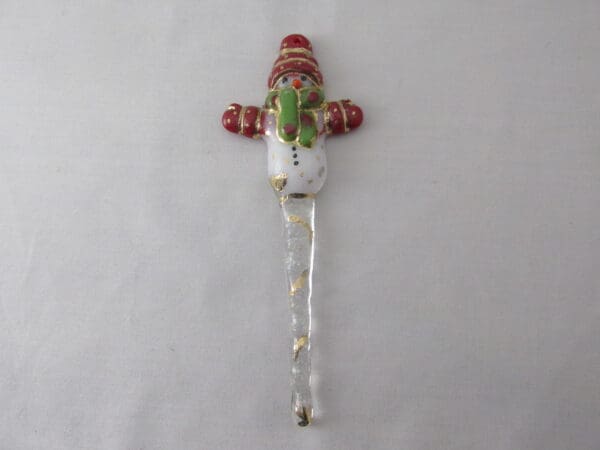 Large Snowman Ornament- Red/Peapod Green - Image 3