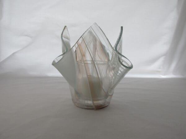 Champagne Pink & White Streaky Tall Votive Holder - Image 3