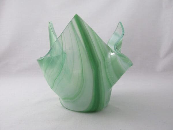 Dk Green & White Baroque Lotus Votive Holder - Image 3