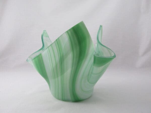 Dk Green & White Baroque Lotus Votive Holder - Image 2