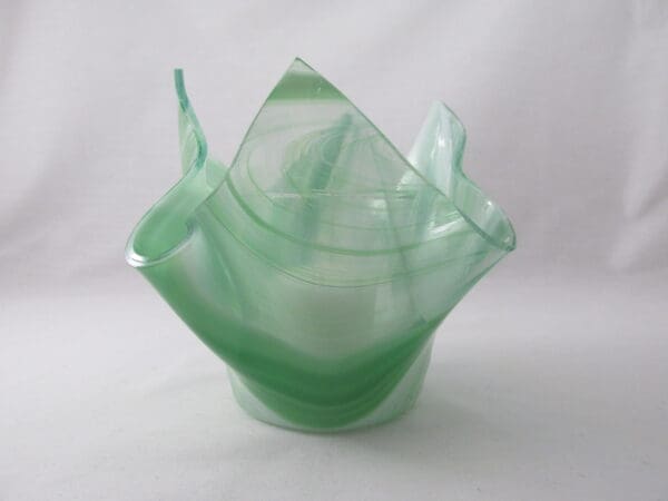 Dk Green & White Baroque Lotus Votive Holder - Image 4