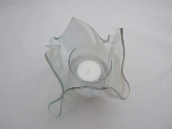 Champagne Pink & White Baroque Lotus Votive Holder - Image 3