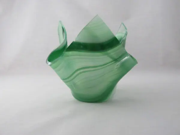 Dk Green & White Baroque Lotus Votive Holder - Image 2