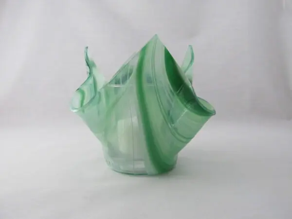 Dk Green & White Baroque Lotus Votive Holder - Image 4