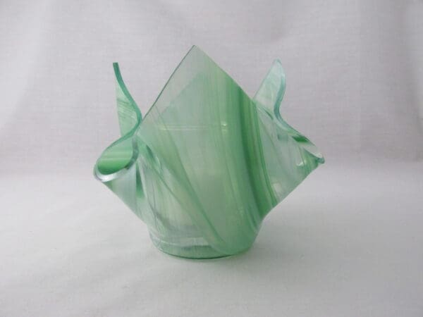 Dk Green & White Baroque Lotus Votive Holder - Image 3