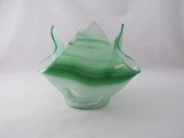 Dk Green & White Baroque Lotus Votive Holder - Image 2