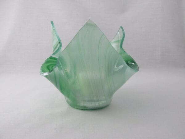 Dk Green & White Baroque Lotus Votive Holder - Image 4