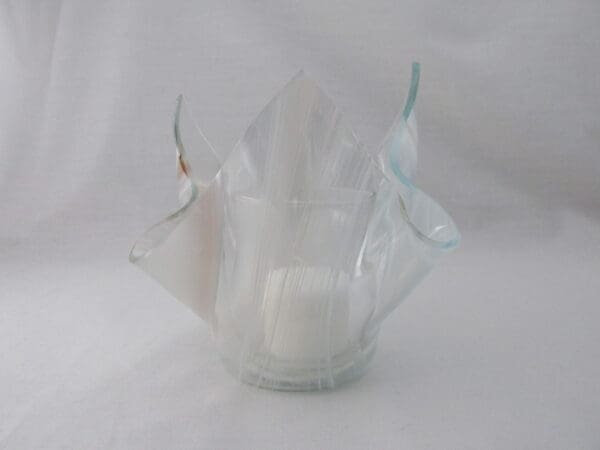 Champagne Pink & White Baroque Lotus Votive Holder - Image 4