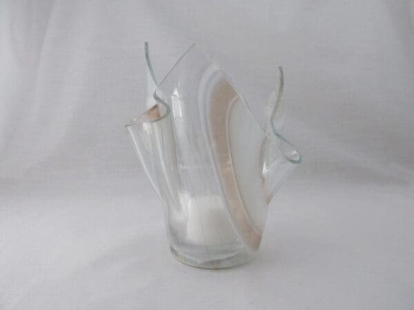 Champagne Pink & White Streaky Tall Votive Holder