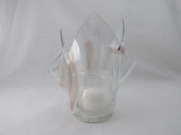 Champagne Pink & White Streaky Tall Votive Holder - Image 2