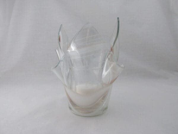 Champagne Pink & White Streaky Tall Votive Holder - Image 4