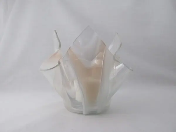 Champagne Pink & White Baroque Lotus Votive Holder