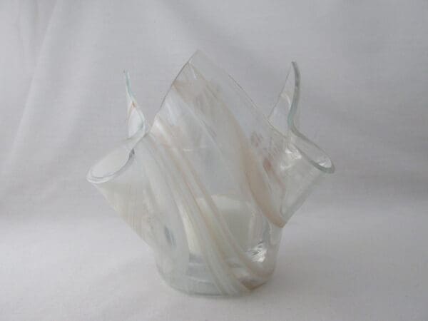 Champagne Pink & White Baroque Lotus Votive Holder - Image 2