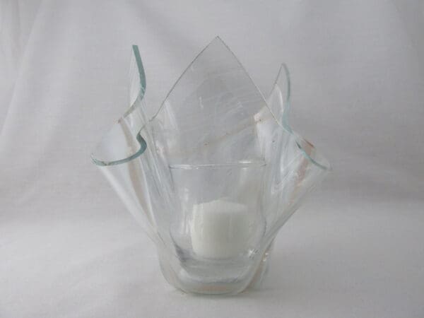 Champagne Pink & White Streaky Tall Votive Holder - Image 2