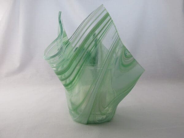 Dk Green & White Baroque Tall Votive Holder