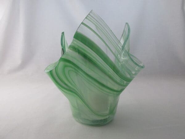 Dk Green & White Baroque Tall Votive Holder - Image 3