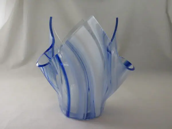 Blue & White Streaky Baroque Tall Votive Holder - Image 4