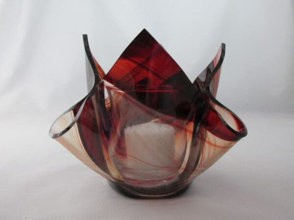 Burgundy Baroque Lotus Votive Holder