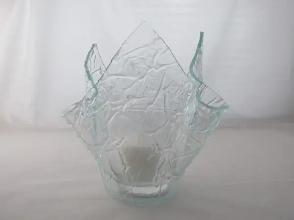 Clear Krinkle Tall Votive Holder