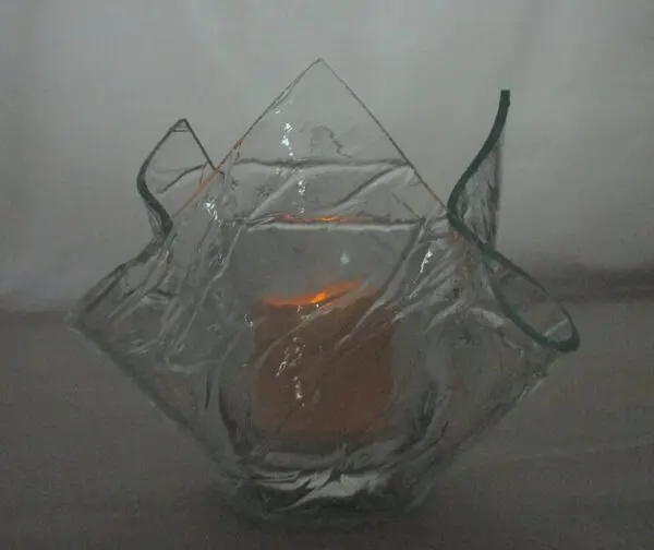 Clear Krinkle "Lotus" Votive Holder - Image 3