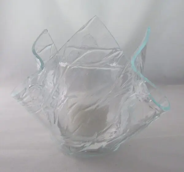 Clear Krinkle "Lotus" Votive Holder