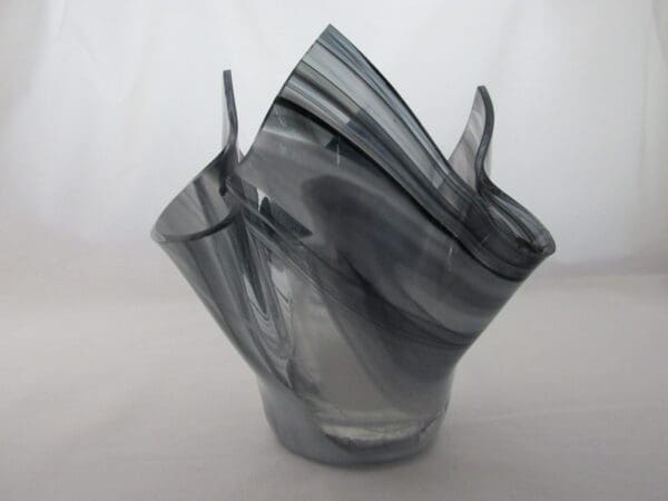 Black & White Streaky Baroque Tall Votive Holder