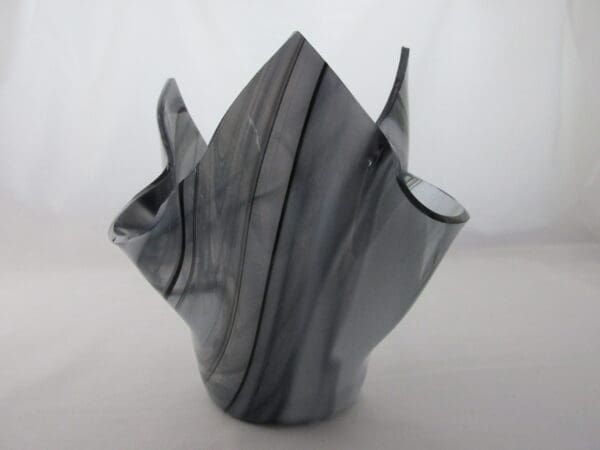 Black & White Streaky Baroque Tall Votive Holder - Image 4