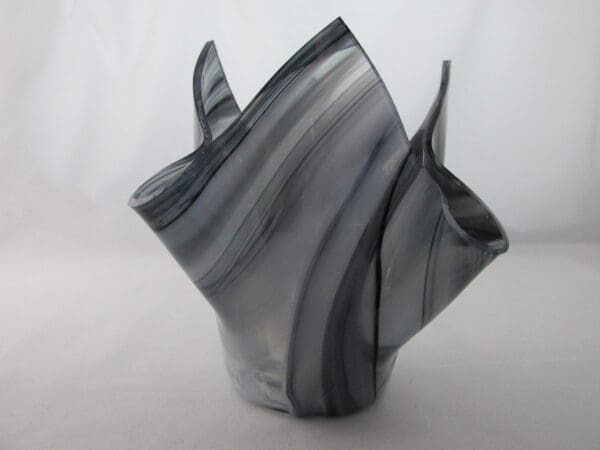 Black & White Streaky Baroque Tall Votive Holder - Image 2