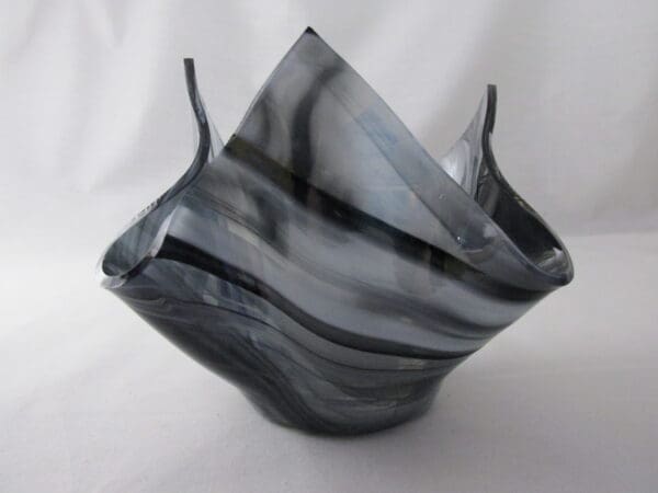 Black & White Streaky Lotus Votive Holder