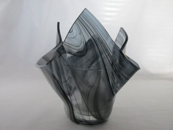 Black & White Streaky Baroque Tall Votive Holder