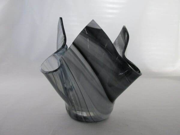 Black & White Streaky Baroque Tall Votive Holder - Image 2