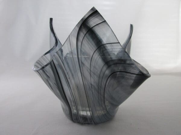 Black & White Streaky Lotus Votive Holder