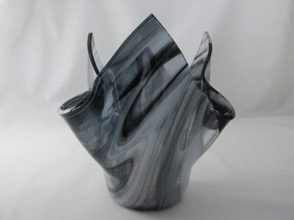 Black & White Streaky Baroque Tall Votive Holder