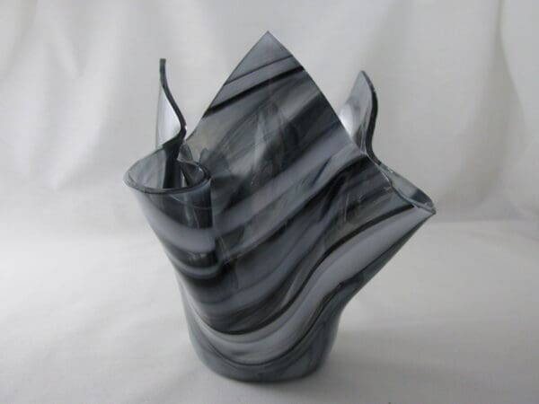 Black & White Streaky Baroque Tall Votive Holder