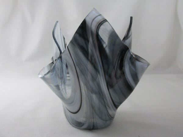 Black & White Streaky Baroque Tall Votive Holder - Image 3