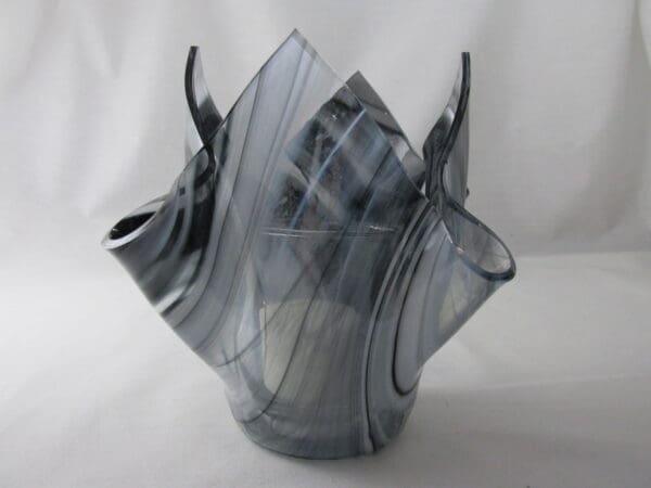 Black & White Streaky Baroque Tall Votive Holder - Image 2