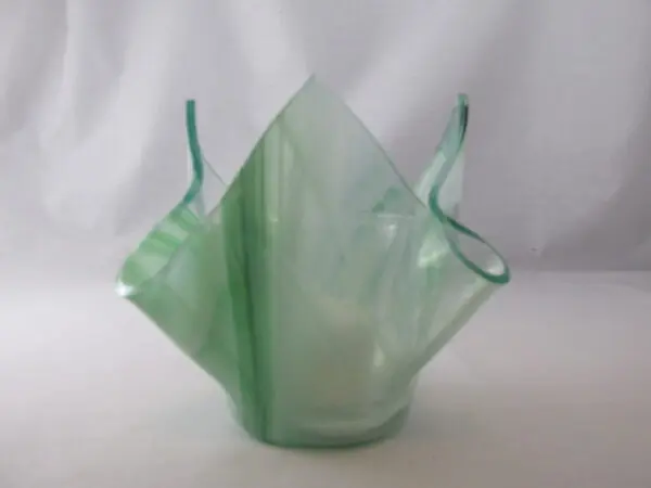 Dk Green & White Baroque Lotus Votive Holder - Image 4