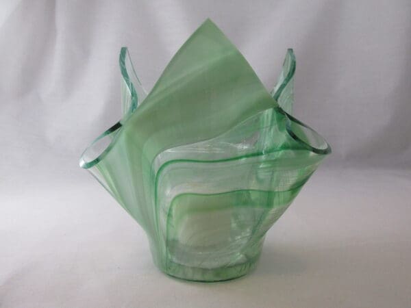 Dk Green & White Baroque Tall Votive Holder