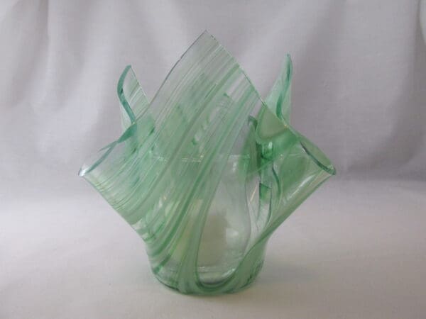 Dk Green & White Baroque Tall Votive Holder - Image 3