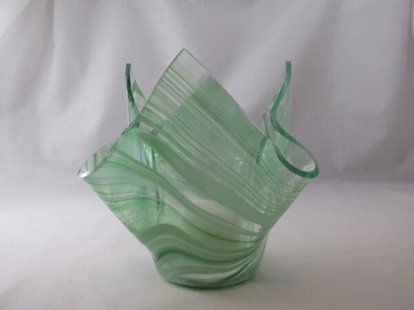 Dk Green & White Baroque Tall Votive Holder - Image 2