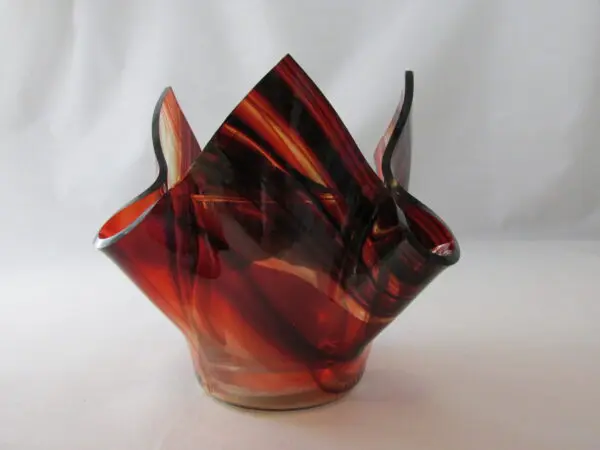 Burgundy Baroque Lotus Votive Holder