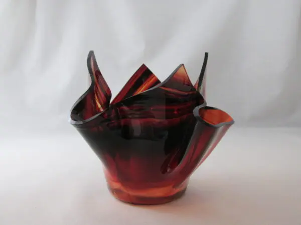 Burgundy Baroque Lotus Votive Holder - Image 2