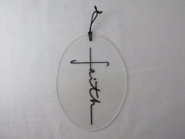 Black "Faith" Cross Wall Sculpture - Image 2