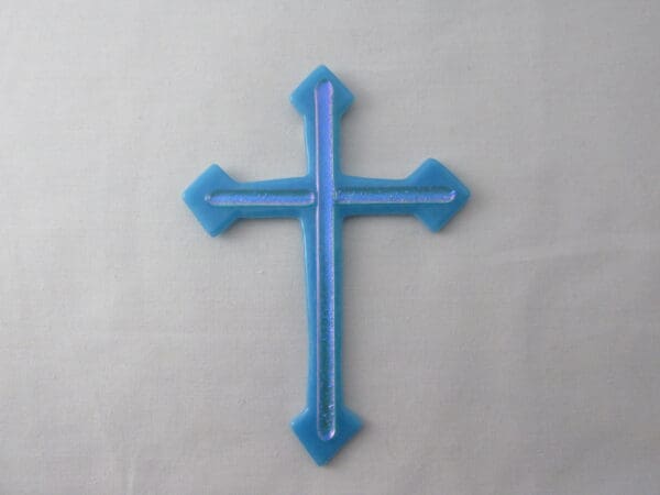 Layered Cross - Lt Cyan Blue, Dichroic Sizzlestix